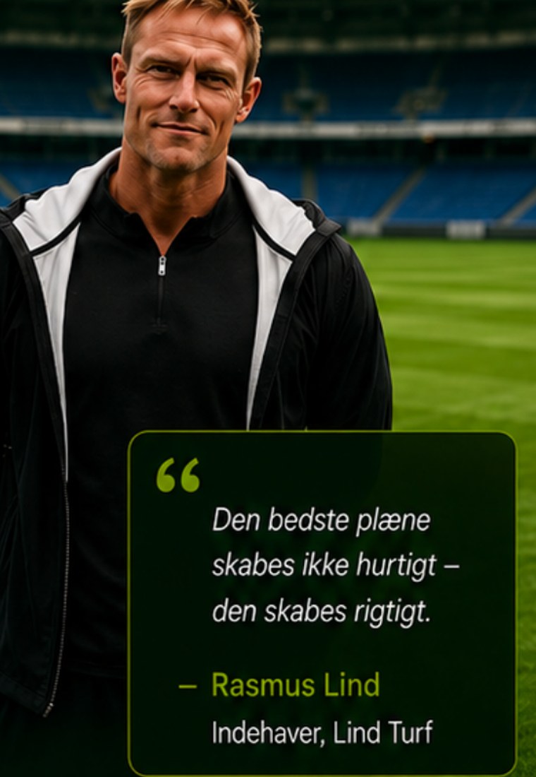 Rasmus Lind fra Lind Turf på stadion